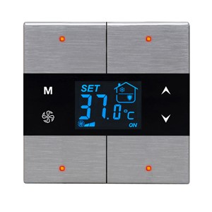Metal Touch Switch with Thermostat, Silver - 4 Channel