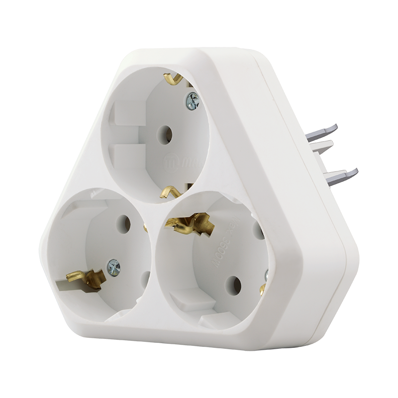 Goliath Triangle Type Triple Schuko Outlet