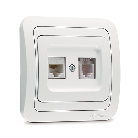 Data Socket Outlet (Cat5+Telephone Socket)