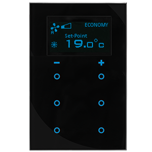 GTS Sense Touch Thermostat 6 channel Switch, Square Black