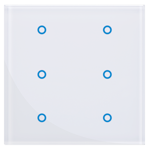 GTS Sense Dokunmatik Anahtar, 6 Buton, Kare Beyaz 