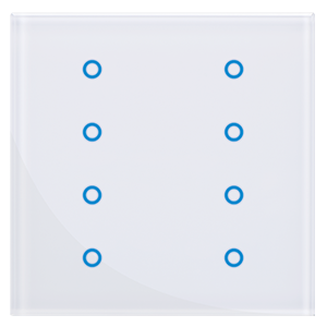 GTS Sense Dokunmatik Anahtar, 8 Buton, Kare Beyaz