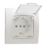 Schuko Socket Outlet with Child Protection and Lid