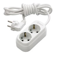 Eco 2 Gang Multiple Earthed Socket with Cable 5m.
