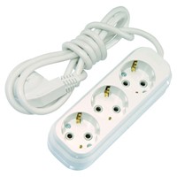 Eco 3 Gang Multiple Earthed Socket with Cable 3m.