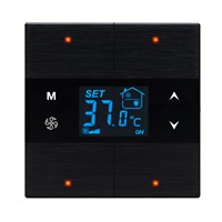 Metal Touch Switch with Thermostat, Black - 4 Channel