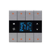 Metal Touch Switch with Thermostat, Silver - 8 Channel