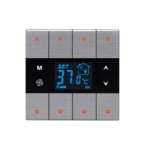 Metal Touch Switch with Thermostat, Silver - 8 Channel