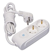 2 Gang Multiple Earthed Socket with Switch & Cable 2m. (1.5)