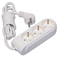 3 Gang Multiple Earthed Socket with Cable 2m. (1.5)