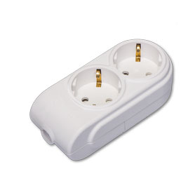 2 Gang Multiple Earthed Socket without Cable