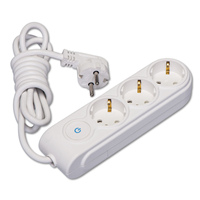 3 Gang Multiple Earthed Socket with Switch & Cable 2m. (1.5)