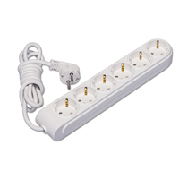 6 Gang Multiple Earthed Socket with Cable 2m. (1.5)