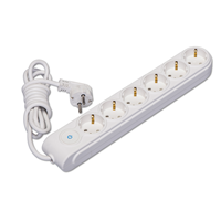 6 Gang Multiple Earthed Socket with Switch & Cable 5m. (1.5)