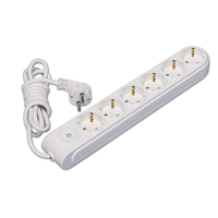 6 Gang Multiple Earthed Socket with Switch & Cable 15m.